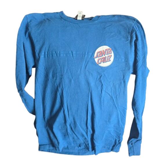 Santa Cruz Skateboards Long Sleeve Logo Tee Blue Men’s Small - Picture 1 of 3